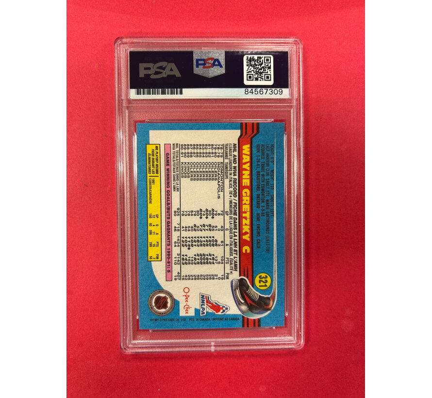 1991 OPC WAYNE GRETZKY AUTOGRAPHED PSA AUTHENTIC AUTO