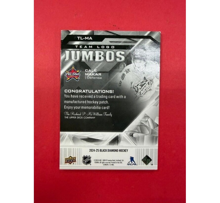 2024-25 UPPER DECK BLACK DIAMOND TEAM LOGO JUMBOS ALL STAR CALE MAKAR #TL-MA