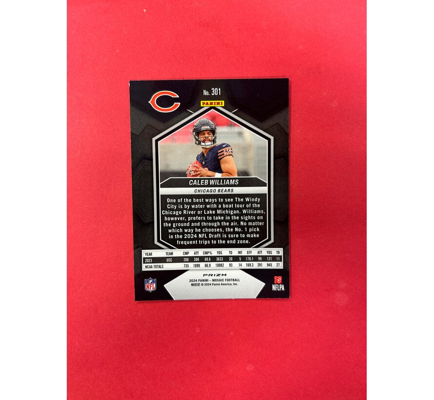 2024 PANINI MOSAIC CALEB WILLIAMS RED SPARKLE ROOKIE