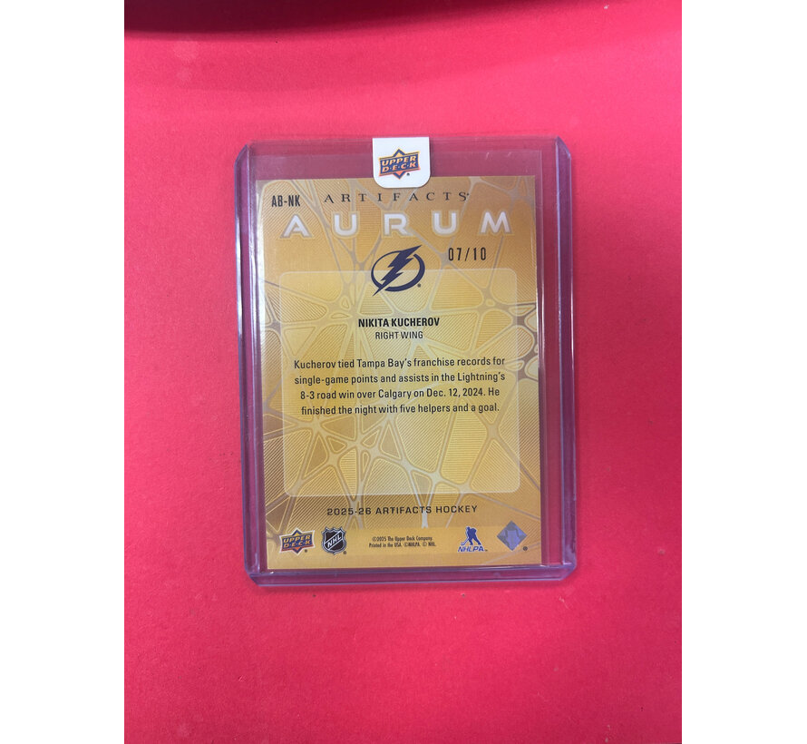 2025-26 UPPER DECK ARTIFACTS NIKITA KUCHEROV AURUM GREY /10