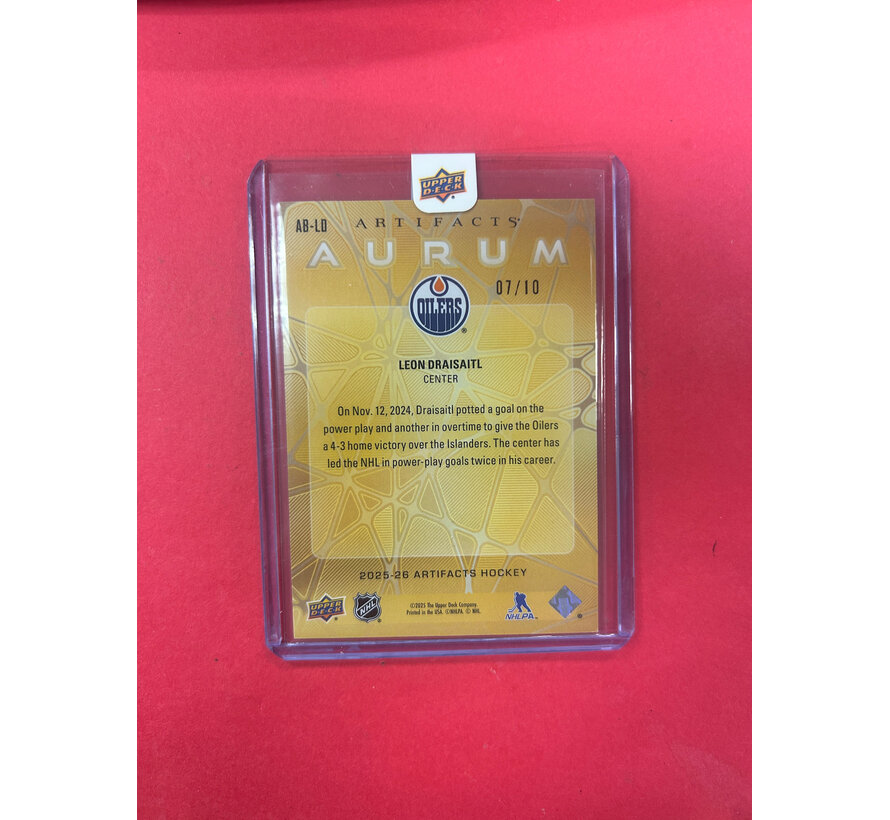2025-26 UPPER DECK ARTIFACTS LEON DRAISAITL AURUM GREY /10