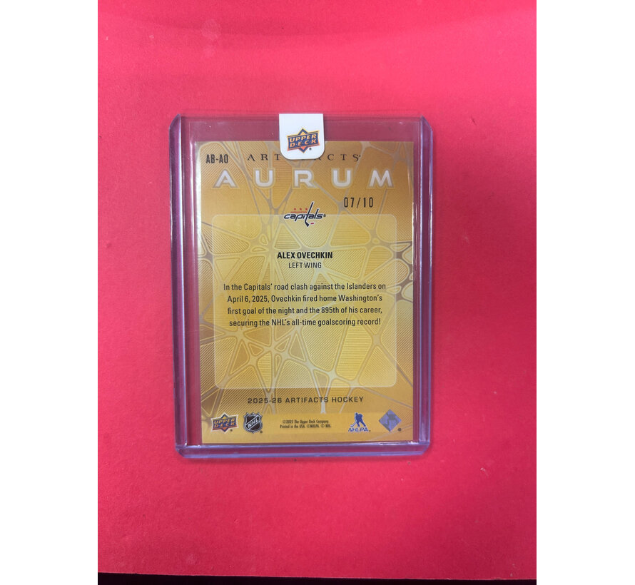 2025-26 UPPER DECK ARTIFACTS ALEX OVECHKIN AURUM GREY /10