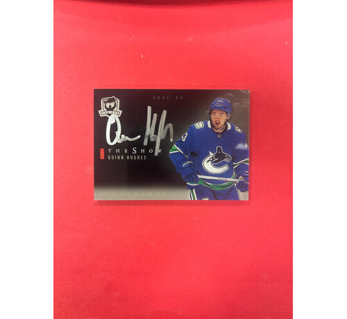 UPPER DECK 2021-22 UPPER DECK THE CUP QUINN HUGHES THE SHOW AUTO BLACK