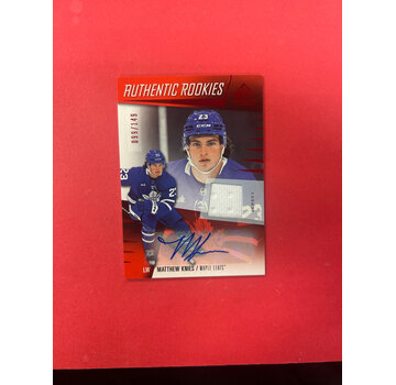 UPPER DECK 2023-24 UPPER DECK SP GAME USED MATTHEW KNIES AUTHENTIC ROOKIES JERSEY AUTO /149