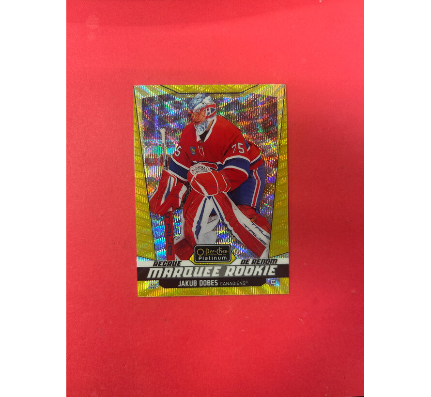 2024-25 OPC PLATINUM JAKUB DOBES NEON YELLOW SURGE ROOKIE