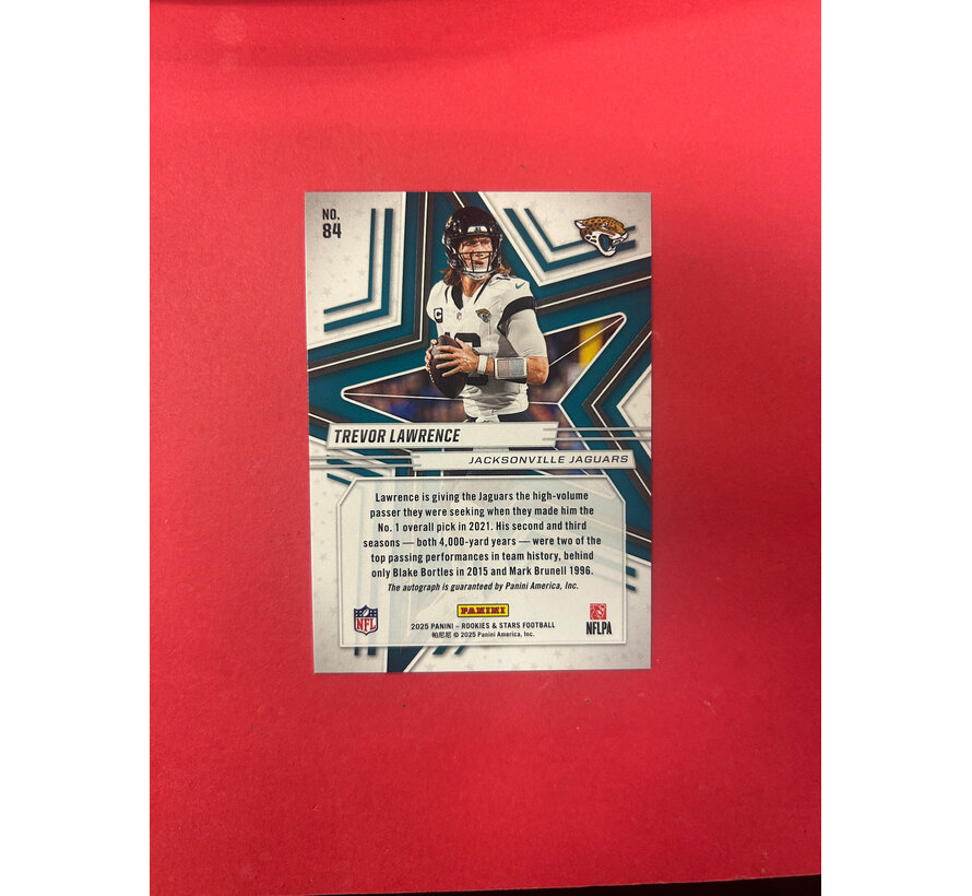 2025 PANINI ROOKIES AND STARS TREVOR LAWRENCE AUTO