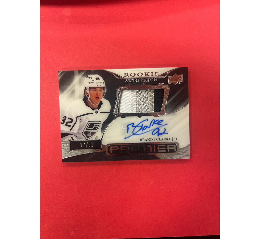 2022-23 UPPER DECK PREMIER BRANDT CLARKE ROOKIE AUTO PATCH /99