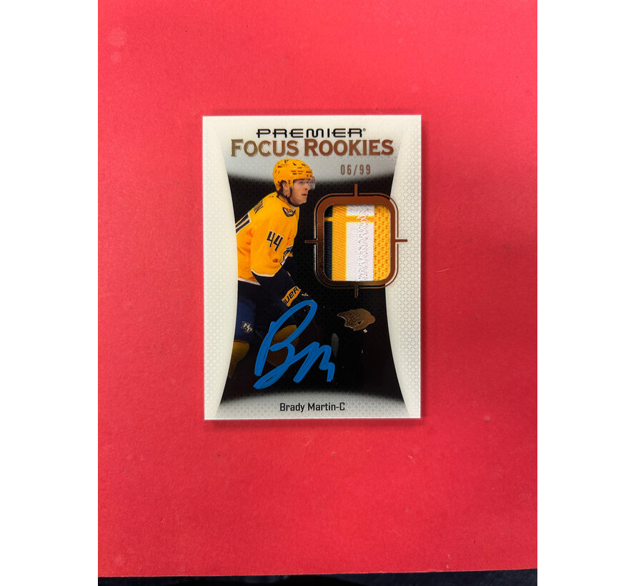 2025-26 UPPER DECK PREMIER BRADY MARTIN FOCUS ROOKIES AUTO PATCH /99