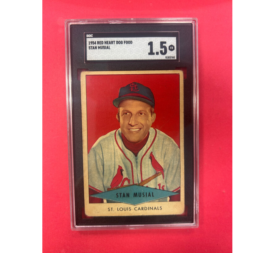 1954 RED HEART DOG FOOD STAN MUSIAL SGC GRADED 1.5