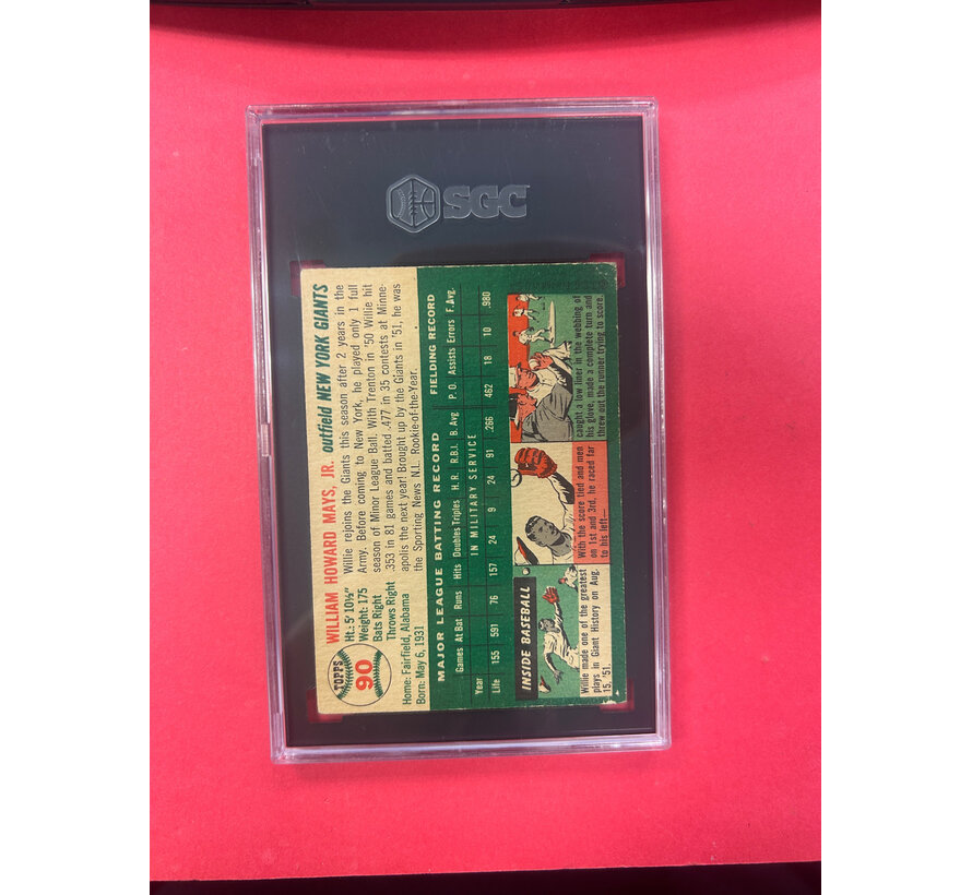 1954 TOPPS WILLIE MAYS #90 SGC GRADED 2.5