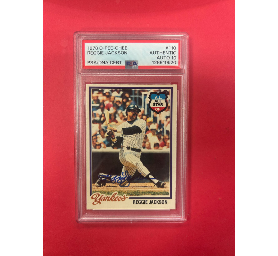 1978 O-PEE-CHEE REGGIE JACKSON AUTOGRAPHED PSA AUTHENTIC 10