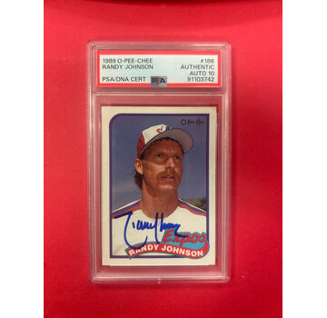 O-PEE-CHEE 1989 O-PEE-CHEE RANDY JOHNSON AUTOGRAPHED PSA AUTO 10