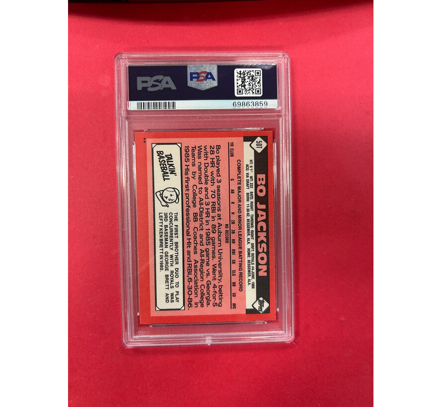 1986 TOPPS TRADED BO JACKSON PSA AUTO AUTHENTIC