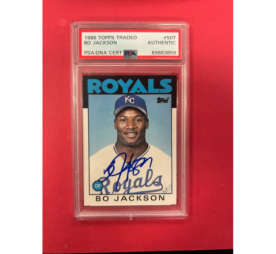 1986 TOPPS TRADED BO JACKSON PSA AUTO AUTHENTIC