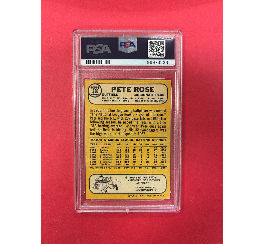 1968 TOPPS PETE ROSE PSA AUTO AUTHENTIC INSCRIBED
