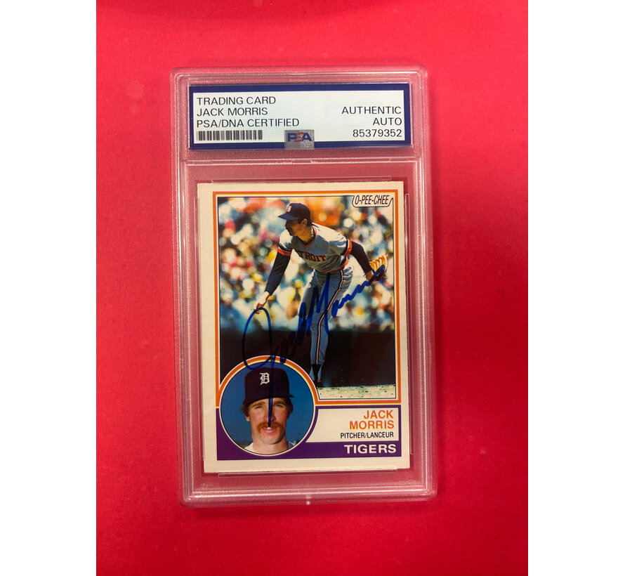 1983 O-PEE-CHEE JACK MORRIS AUTOGRAPHED PSA AUTHENTIC