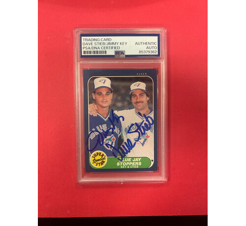 FLEER 1986 FLEER STEIB/KEY DUAL AUTOGRAPH PSA AUTHENTIC