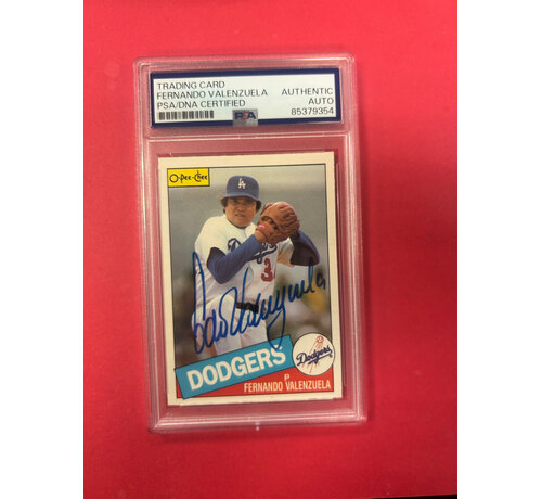 TOPPS 1985 O-PEE-CHEE FERNANDO VALENZUELA AUTOGRAPHED PSA AUTHENTIC