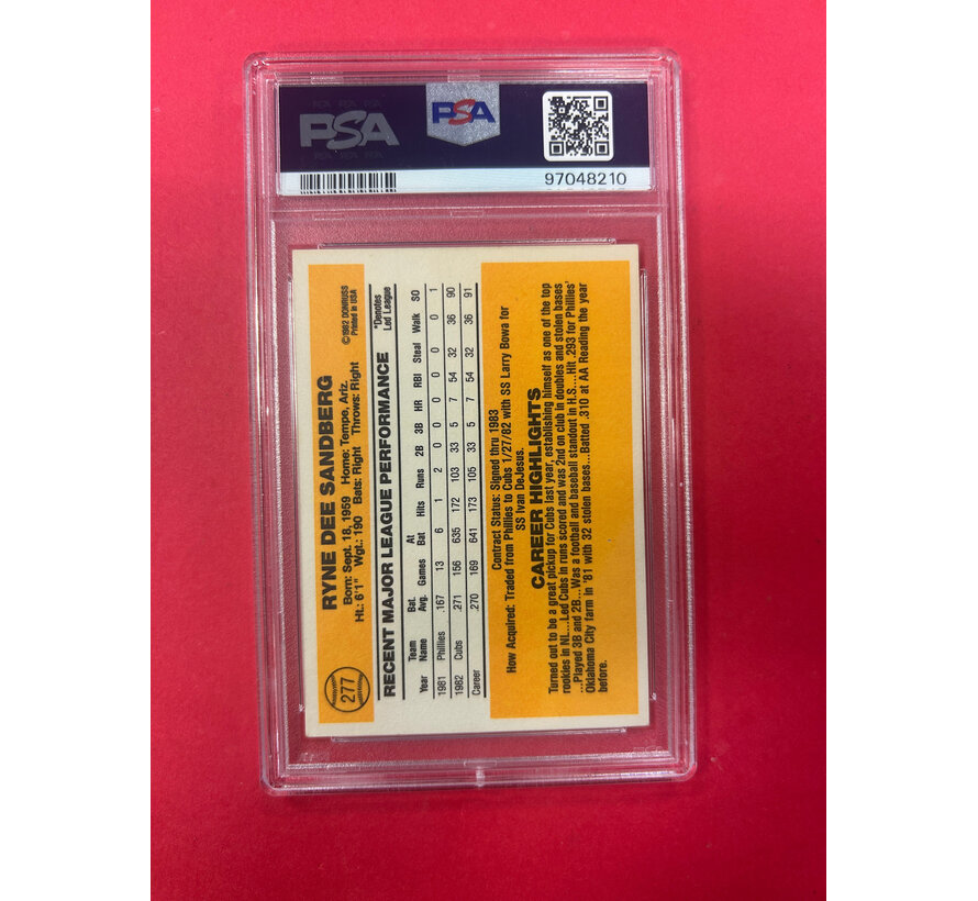 1983 DONRUSS RYNE SANDBERG AUTOGRAPHED PSA AUTHENTIC