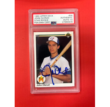 UPPER DECK 1990 UPPER DECK JOHN OLERUD STAR ROOKIES AUTOGRAPHED PSA AUTHENTIC 10