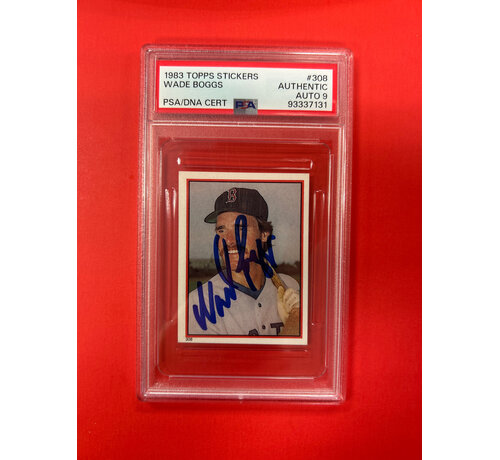 TOPPS 1983 TOPPS STICKERS WADE BOGGS AUTOGRAPHED PSA AUTHENTIC 9