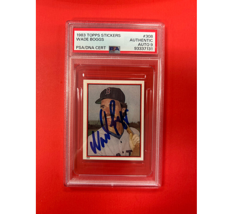1983 TOPPS STICKERS WADE BOGGS AUTOGRAPHED PSA AUTHENTIC 9