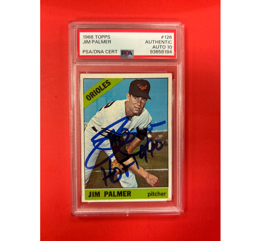 1966 TOPPS JIM PALMER AUTOGRAPHED PSA AUTHENTIC 10