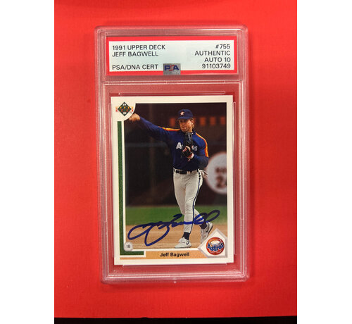 UPPER DECK 1991 UPPER DECK JEFF BAGWELL PSA AUTHENTIC AUTO 10