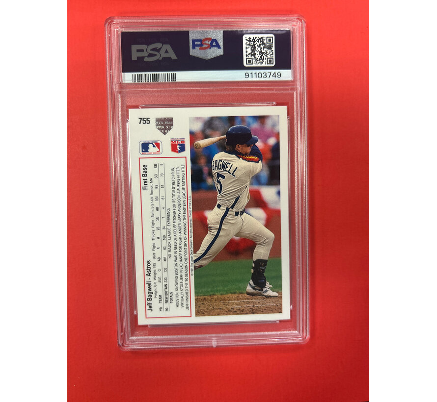 1991 UPPER DECK JEFF BAGWELL PSA AUTHENTIC AUTO 10