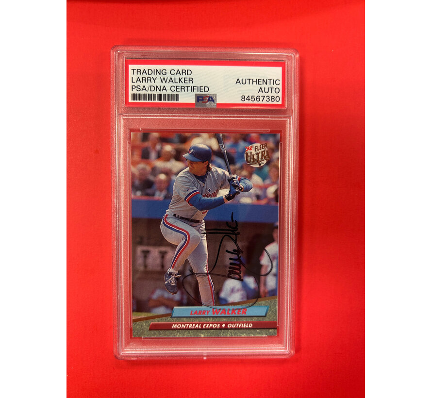 1992 FLEER ULTRA LARRY WALKER AUTOGRAPHED PSA AUTHENTIC