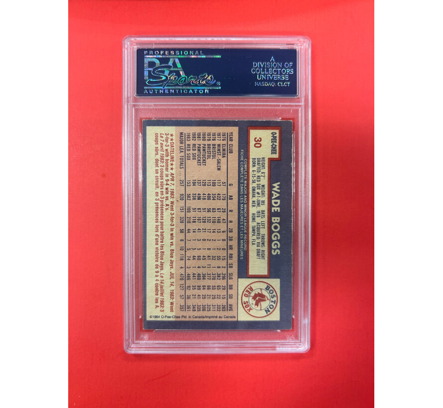 1984 O-PEE-CHEE WADE BOGGS AUTOGRAPHED PSA AUTHENTIC