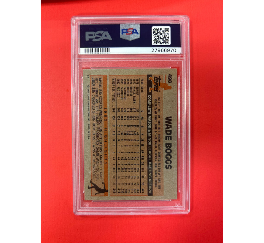 1983 TOPPS WADE BOGGS AUTOGRAPHED PSA AUTHENTIC 10