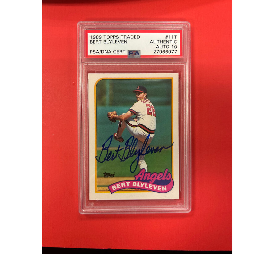 1989 TOPPS TRADED BERT BYLEVEN AUTOGRAPHED PSA AUTHENTIC