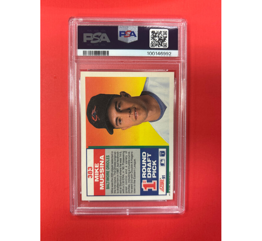1991 SCORE MIKE MUSSINA AUTOGRAPED PSA AUTHENTIC 10