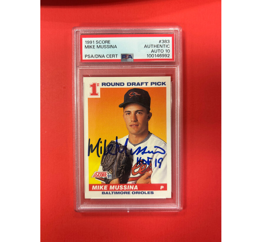 1991 SCORE MIKE MUSSINA AUTOGRAPED PSA AUTHENTIC 10