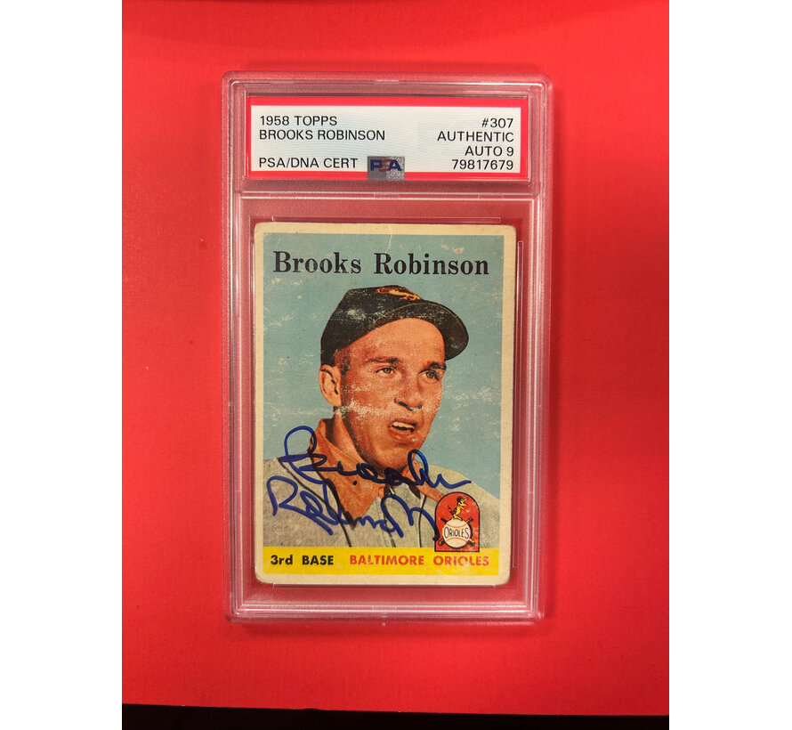 1958 TOPPS BROOKS ROBINSON AUTOGRAPHED PSA AUTHENTIC 9