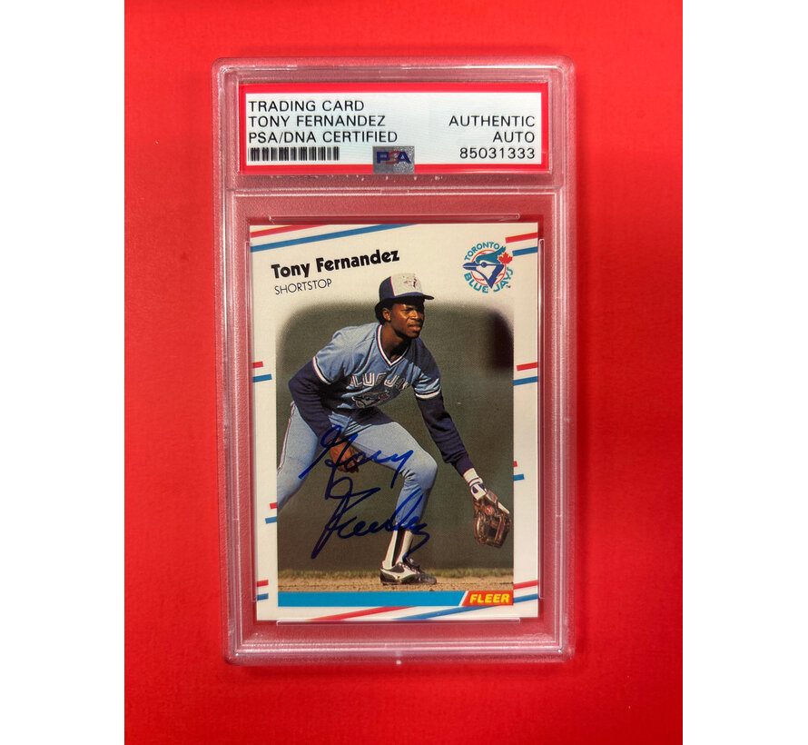 1988 FLEER TONY FERNANDEZ AUTOGRAPHED PSA AUTHENTIC