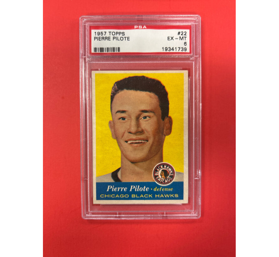 1957 TOPPS PIERRE PILOTE #22 PSA GRADED 6