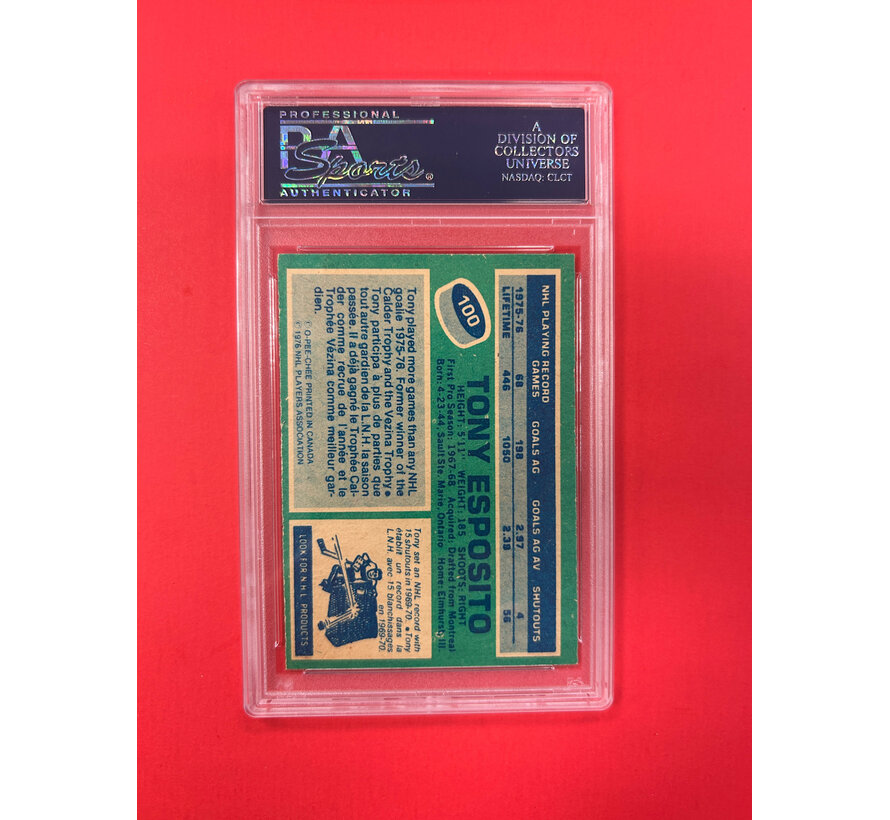 1976 O-PEE-CHEE TONY ESPOSITO PSA GRADED 8