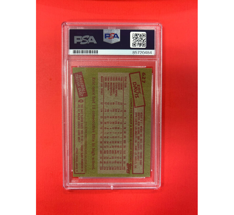 1985 TOPPS ERIC DAVIS AUTOGRAPHED PSA AUTHENTIC