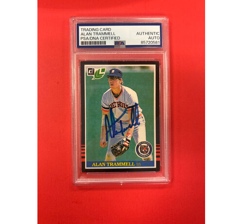 DONRUSS 1985 DONRUSS LEAF ALAN TRAMMELL AUTOGRAPHED PSA AUTHENTIC