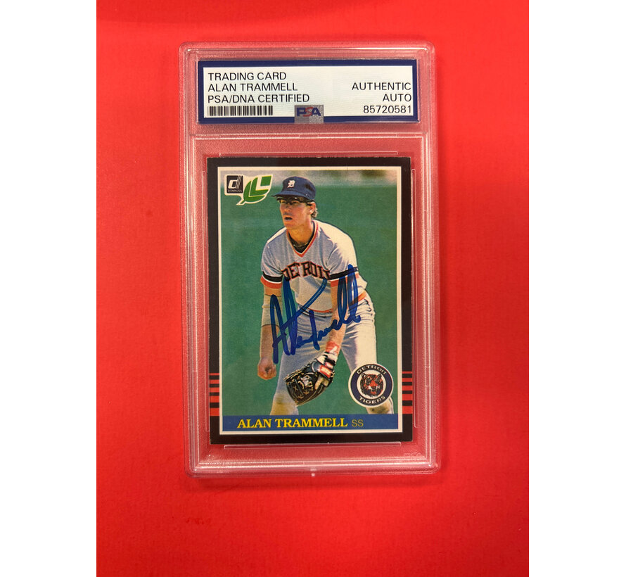 1985 DONRUSS LEAF ALAN TRAMMELL AUTOGRAPHED PSA AUTHENTIC