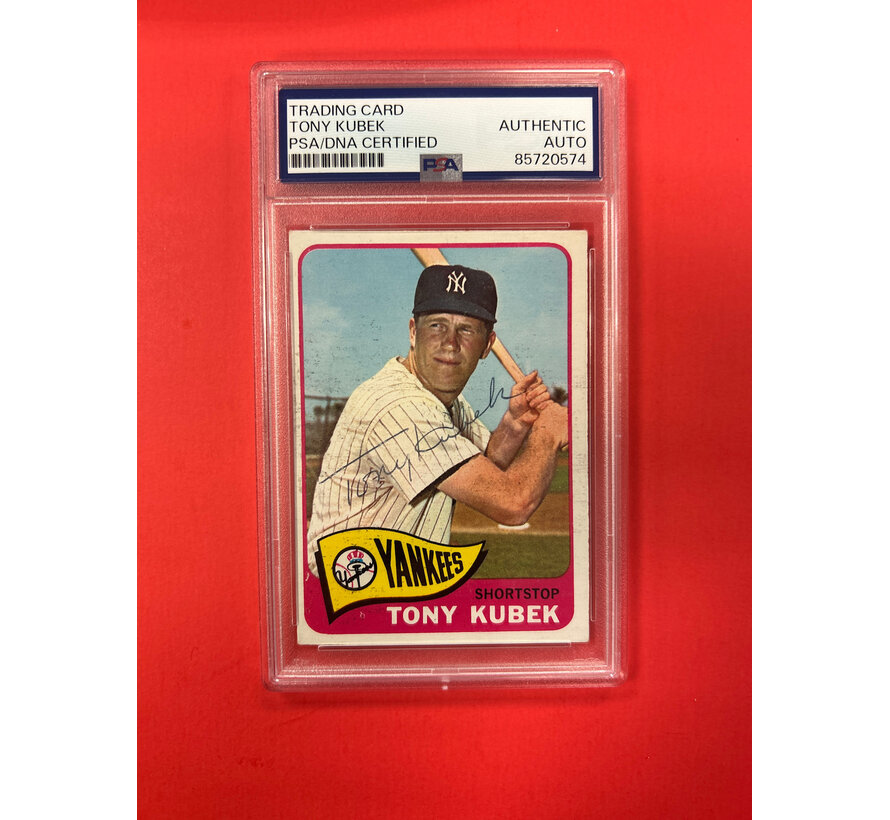 1965 TOPPS TONY KUBEK AUTOGRAPHED PSA AUTHENTIC