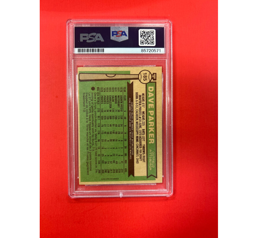 1976 O-PEE-CHEE DAVE PARKER AUTOGRAPHED PSA AUTHENTIC