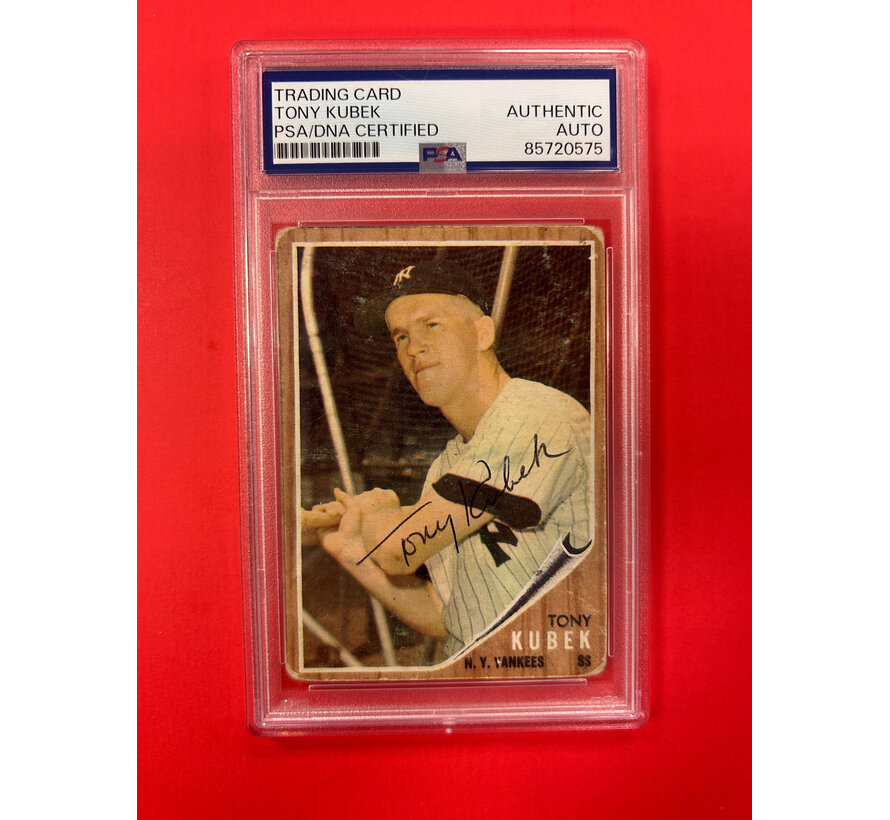 1962 TOPPS TONY KUBEK AUTOGRAPHED PSA AUTHENTIC