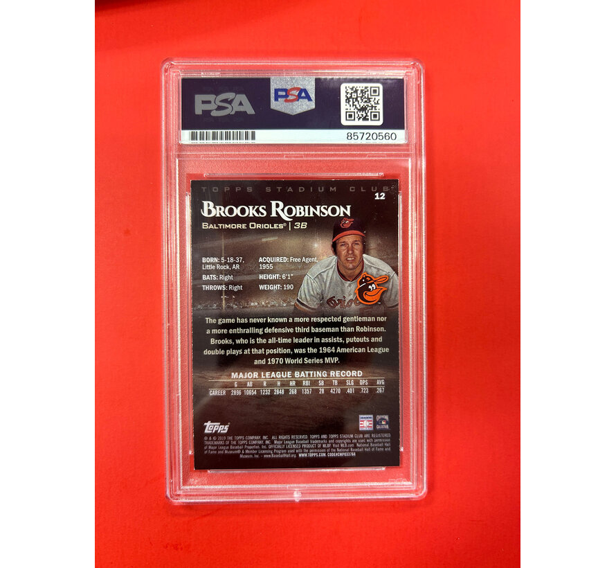 2019 TOPPS STADIUM CLUB BROOKS ROBINSON AUTOGRAPHED PSA AUTHENTIC