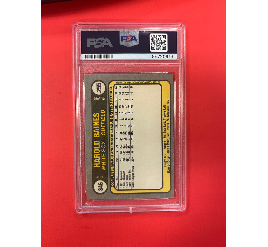 1981 FLEER HAROLD BAINES AUTOGRAPHED PSA AUTHENTIC