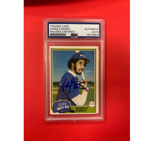 TOPPS 1981 TOPPS HAROLD BAINES AUTOGRAPH PSA AUTHENTIC