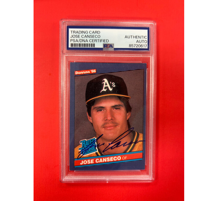1986 DONRUSS JOSE CANSECO AUTOGRAPH PSA AUTHENTIC