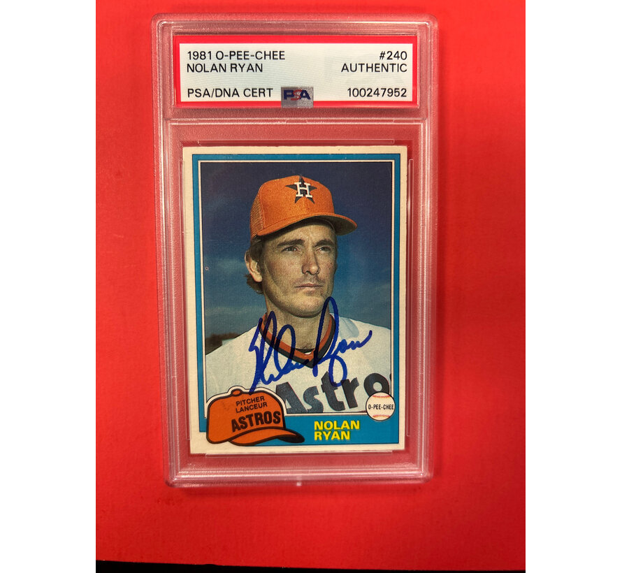 1981 O-PEE-CHEE NOLAN RYAN AUTOGRAPHED PSA AUTHENTIC